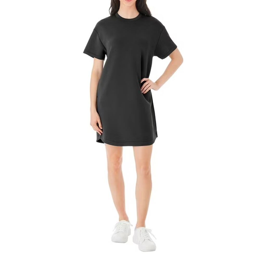 Member's Mark Women's Short Sleeve Sandwash Dress (Black, L)